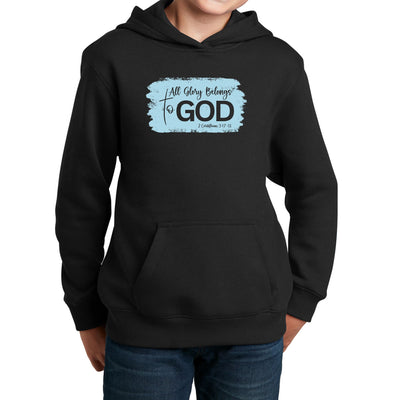 Youth Long Sleeve Hoodie All Glory Belongs To God Light Blue - Youth | Hoodies