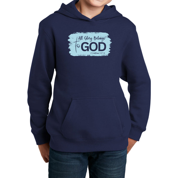 Youth Long Sleeve Hoodie All Glory Belongs to God Light Blue - Youth | Hoodies