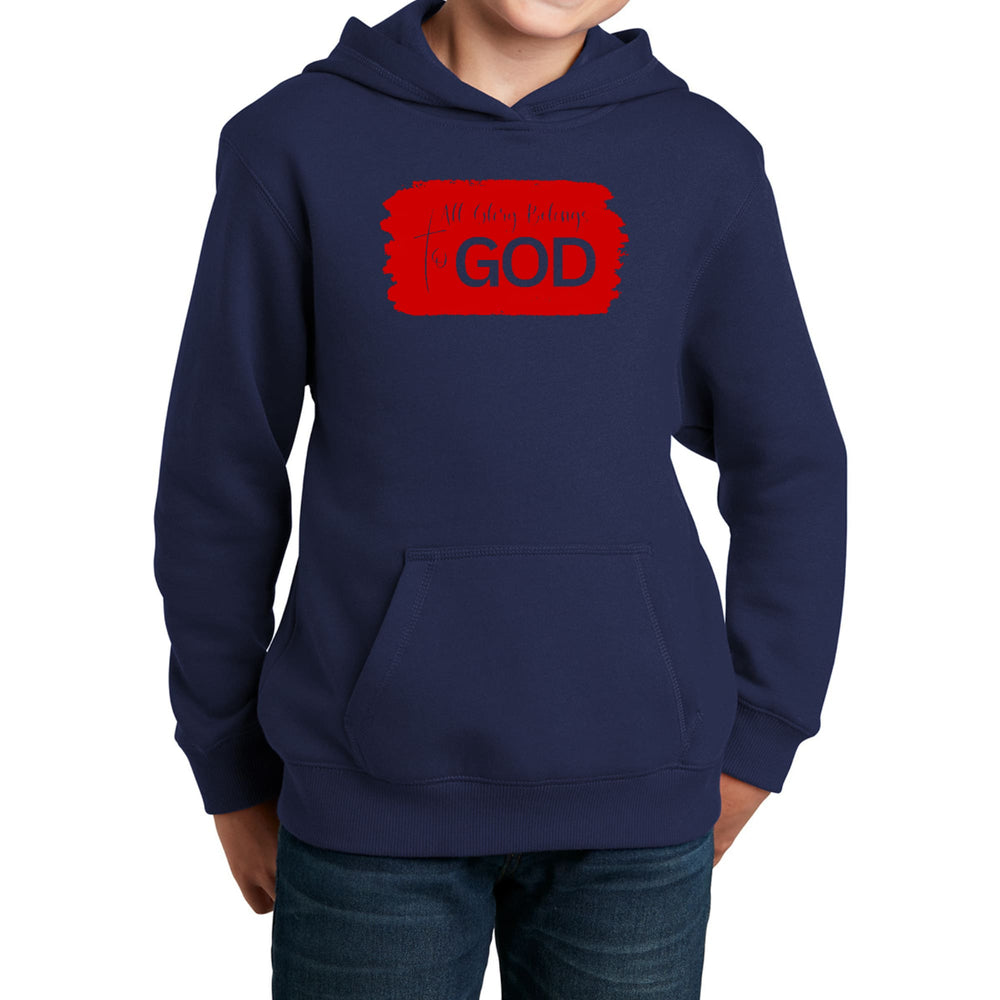 Youth Long Sleeve Hoodie All Glory Belongs to God Red - Youth | Hoodies