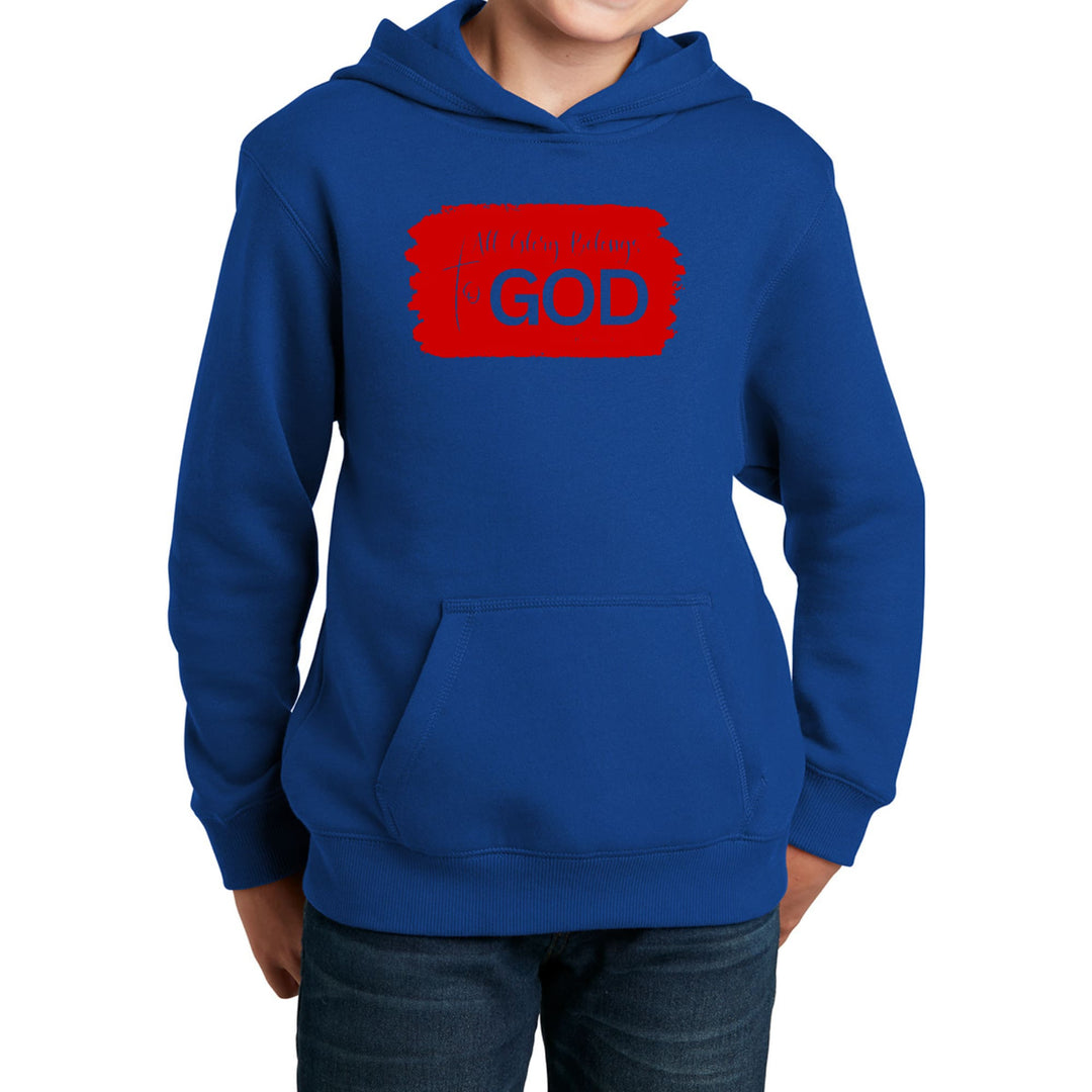 Youth Long Sleeve Hoodie All Glory Belongs to God Red - Youth | Hoodies