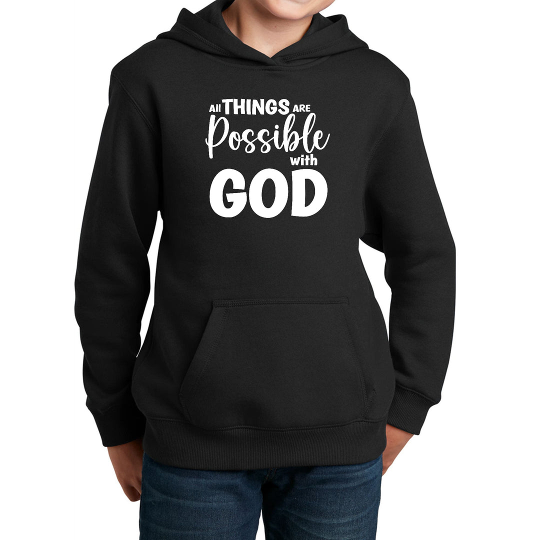 Youth Long Sleeve Hoodie All Things are Possible with God - Youth | Hoodies