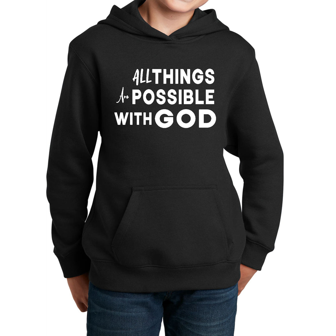 Youth Long Sleeve Hoodie All Things are Possible with God - Youth | Hoodies