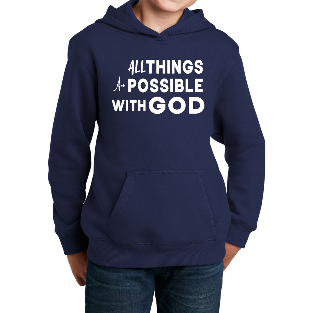 Youth Long Sleeve Hoodie All Things are Possible with God - Youth | Hoodies