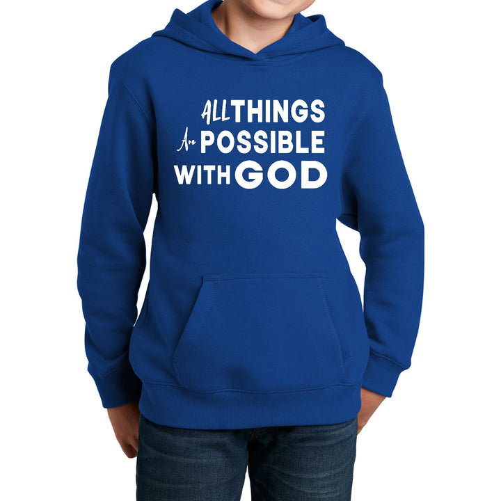 Youth Long Sleeve Hoodie All Things are Possible with God - Youth | Hoodies