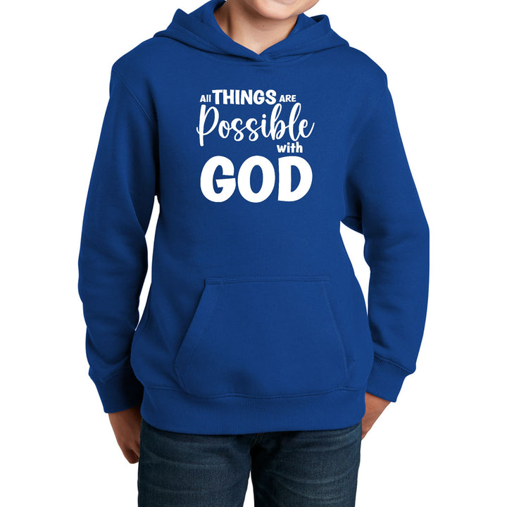 Youth Long Sleeve Hoodie All Things are Possible with God - Youth | Hoodies