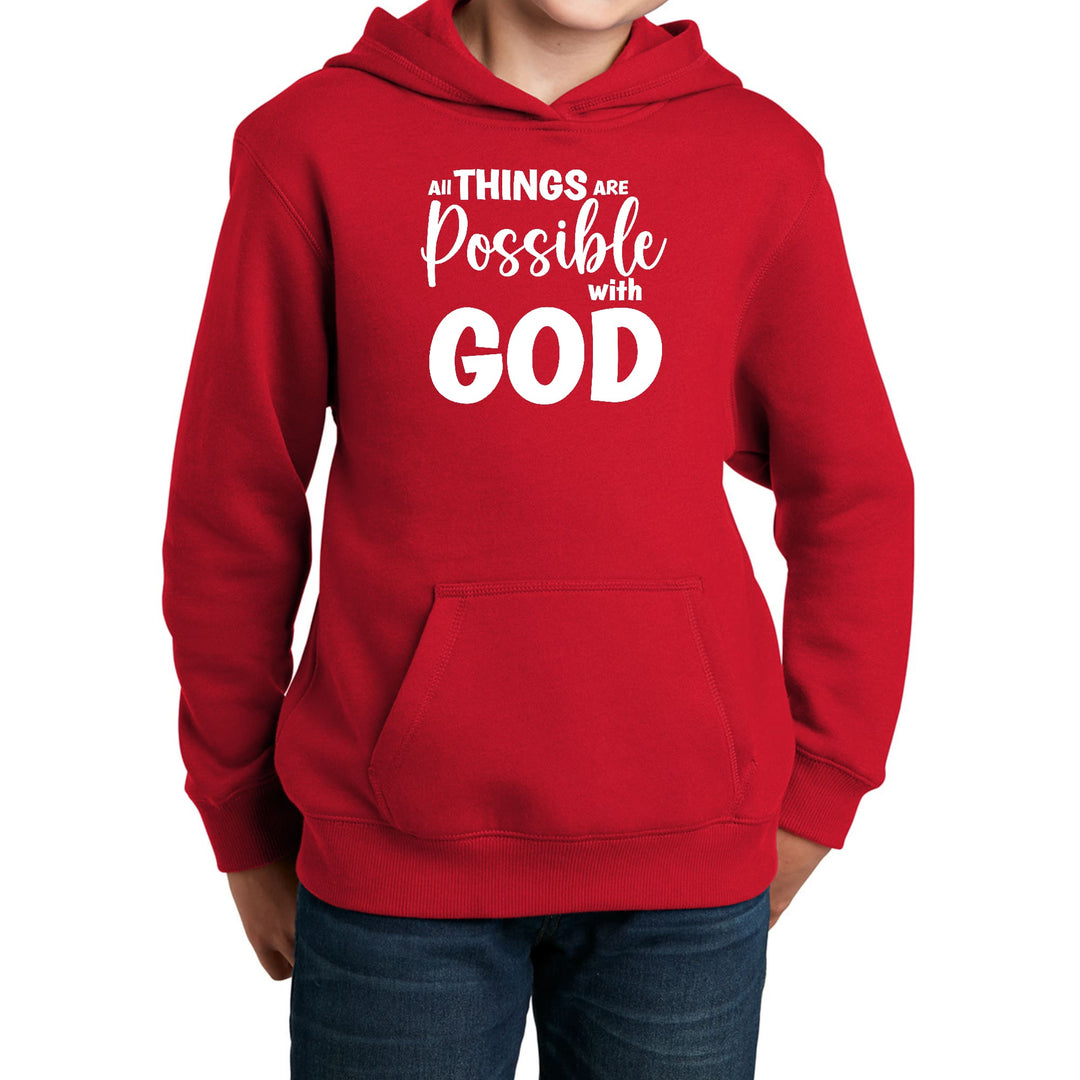 Youth Long Sleeve Hoodie All Things are Possible with God - Youth | Hoodies