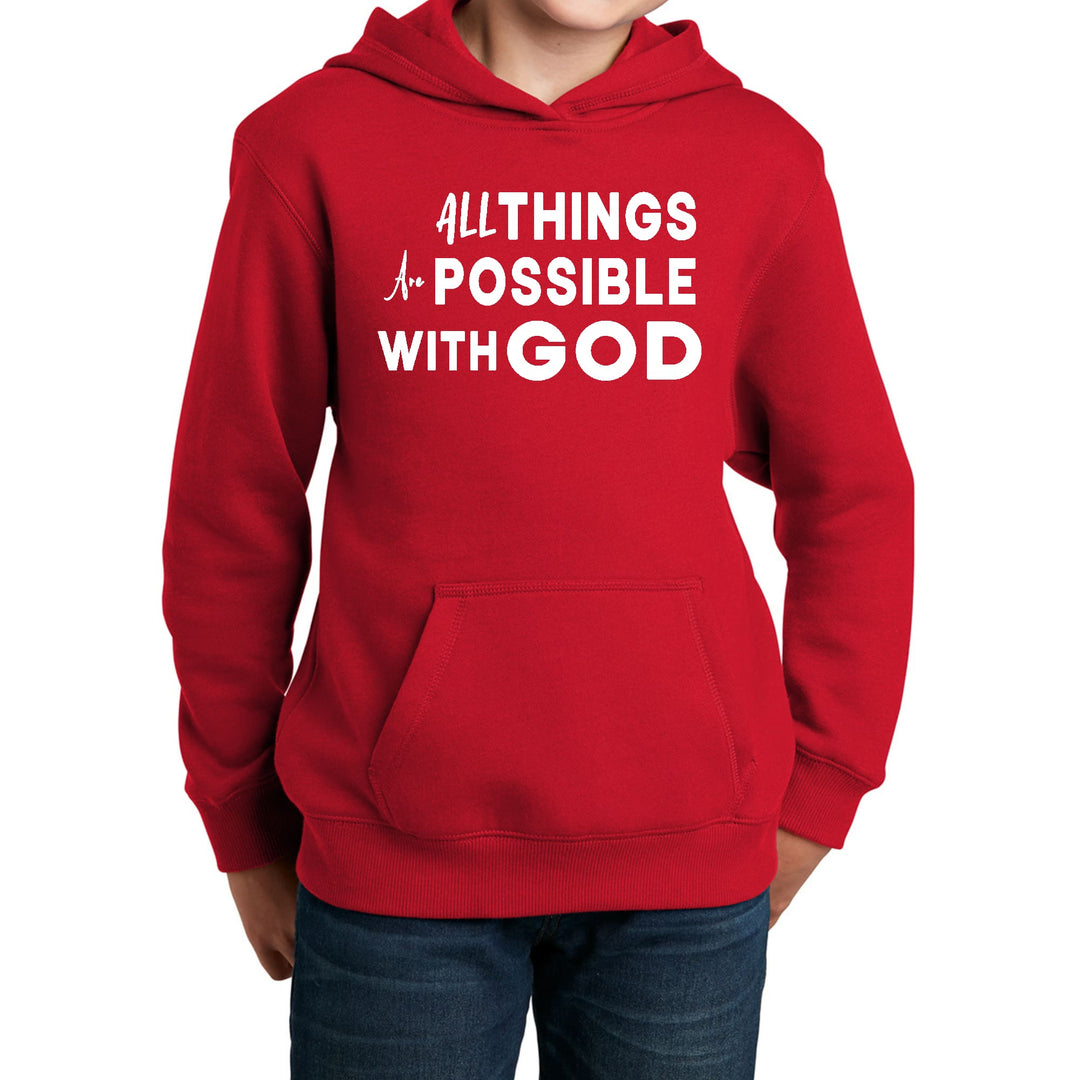 Youth Long Sleeve Hoodie All Things are Possible with God - Youth | Hoodies