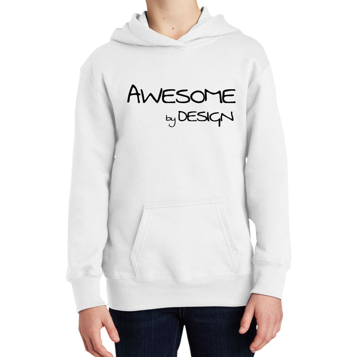 Youth Long Sleeve Hoodie Awesome By Design Black Print - Youth | Hoodies