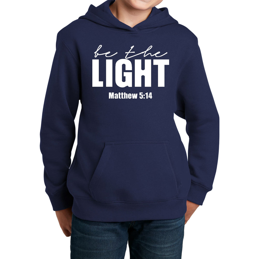 Youth Long Sleeve Hoodie be the Light Inspirational Art Illustration - Youth