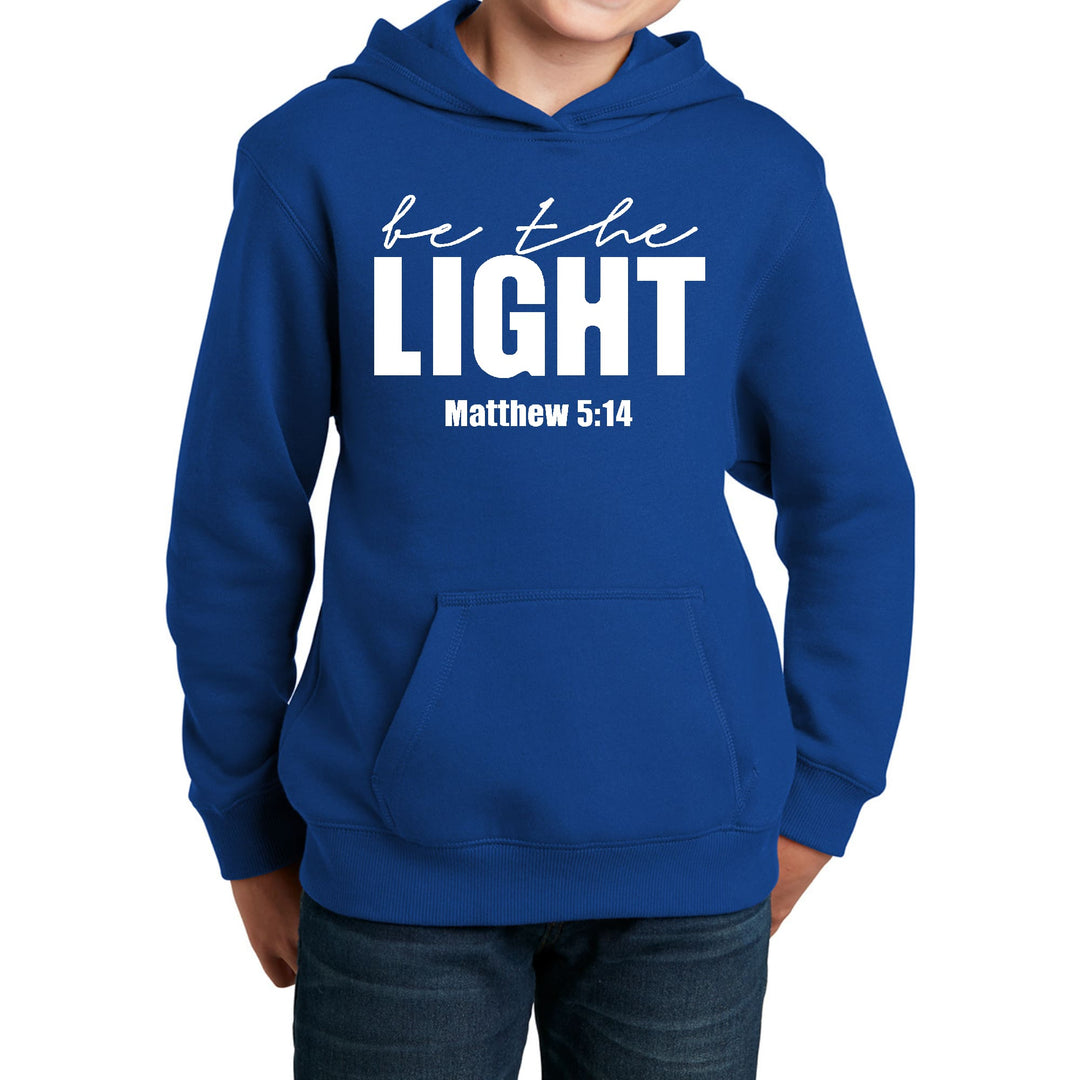 Youth Long Sleeve Hoodie be the Light Inspirational Art Illustration - Youth