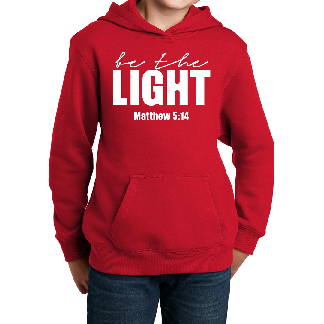 Youth Long Sleeve Hoodie be the Light Inspirational Art Illustration - Youth