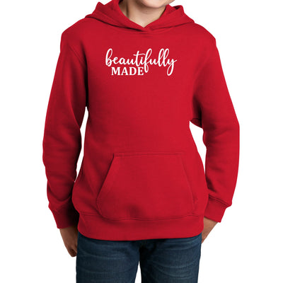 Youth Long Sleeve Hoodie Beautifully Made Inspiration Affirmation - Girls