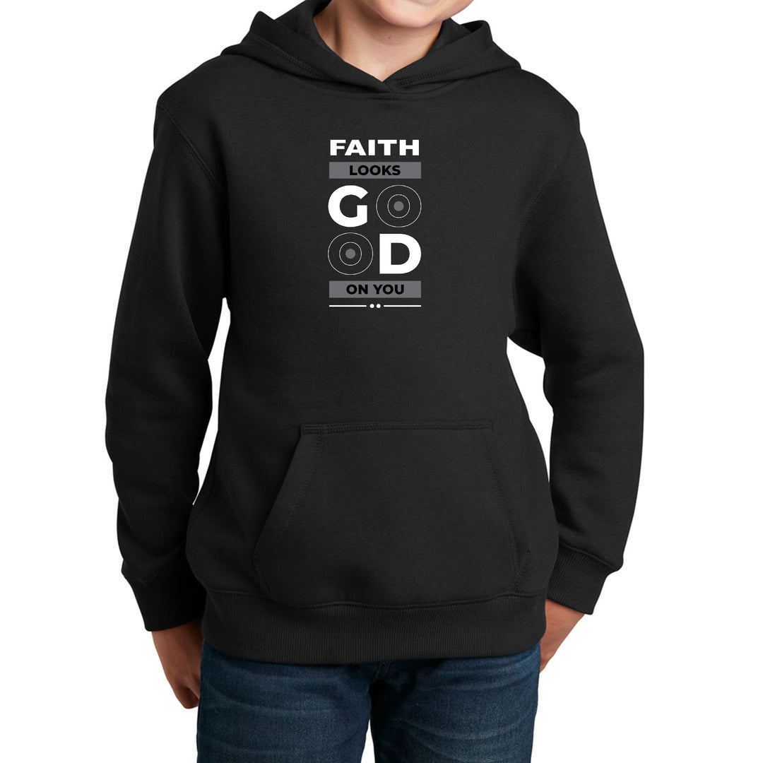 Youth Long Sleeve Hoodie Faith Looks Good - Youth | Hoodies