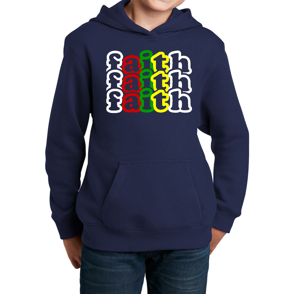 Youth Long Sleeve Hoodie Faith Stack Multicolor Illustration - Youth | Hoodies