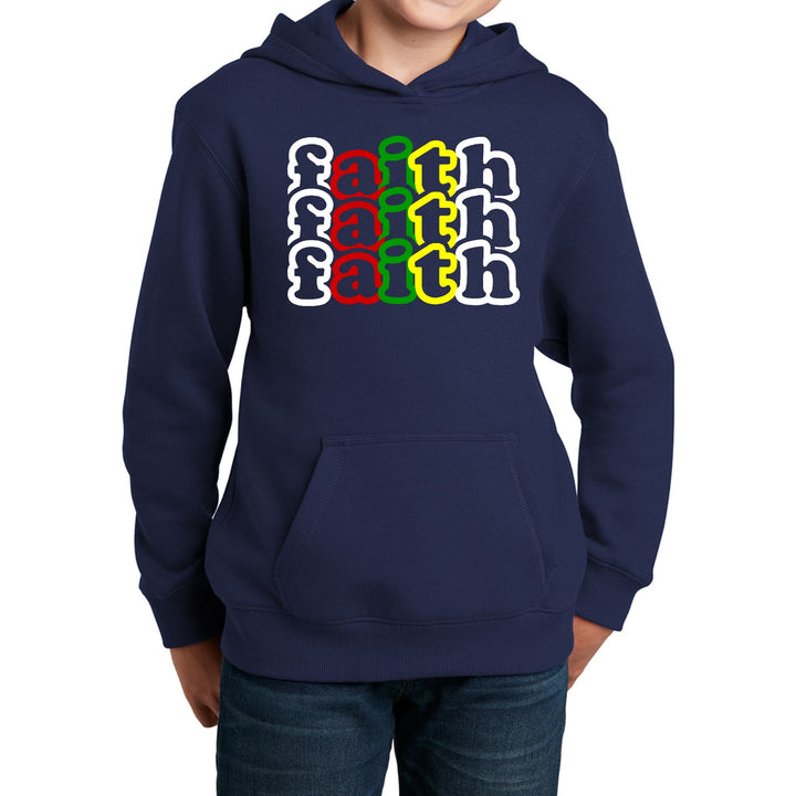 Youth Long Sleeve Hoodie Faith Stack Multicolor Illustration - Youth | Hoodies