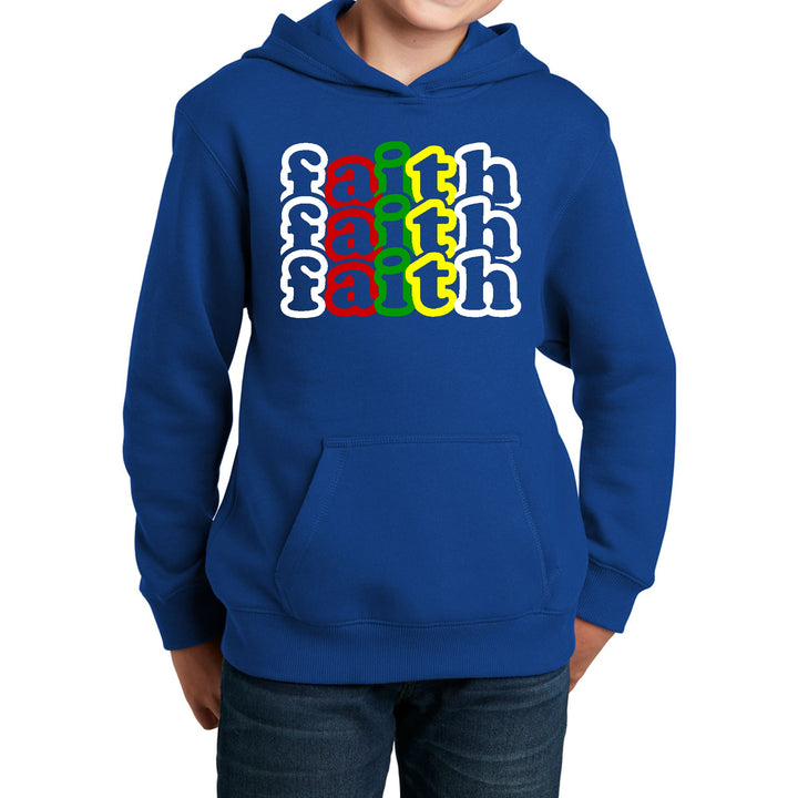 Youth Long Sleeve Hoodie Faith Stack Multicolor Illustration - Youth | Hoodies