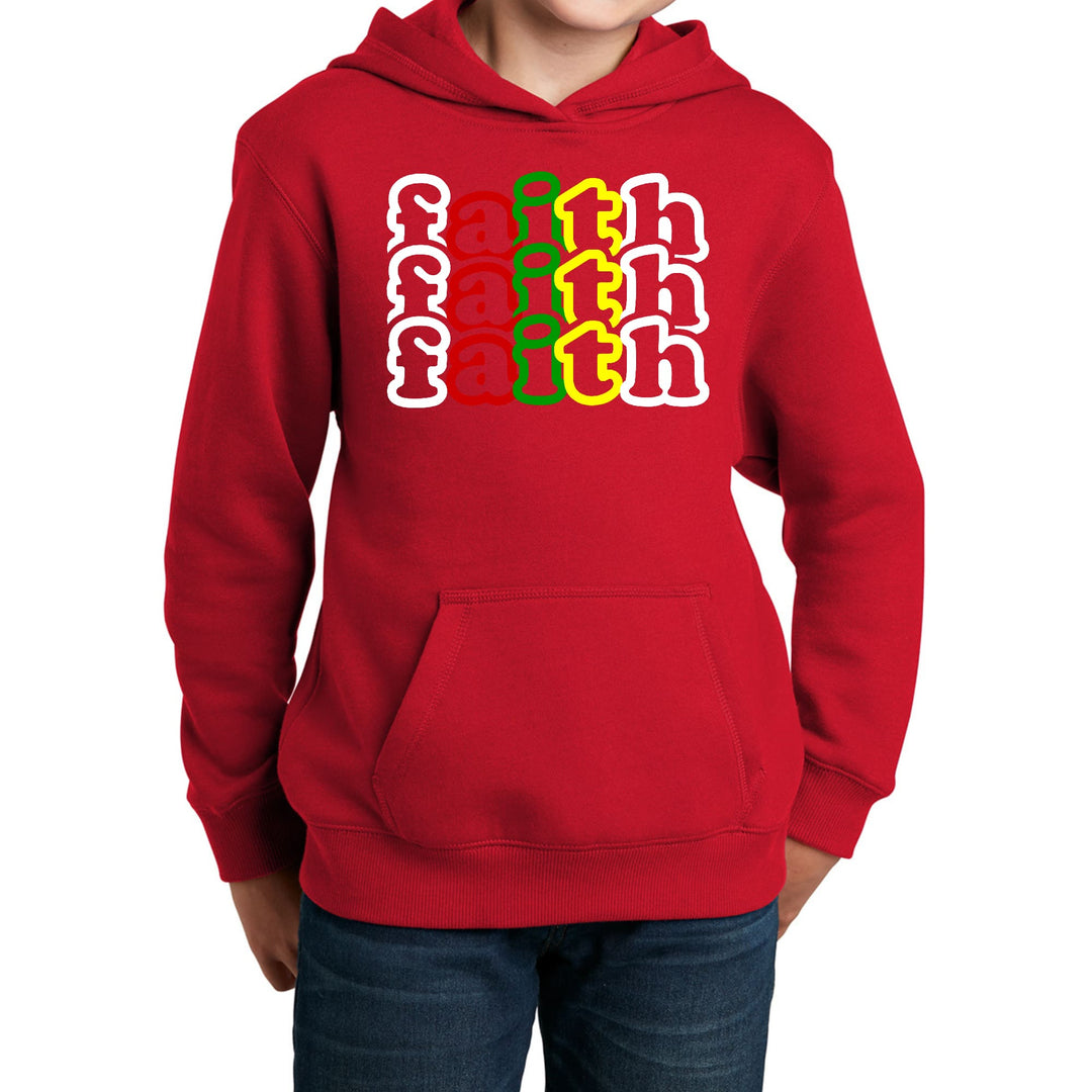 Youth Long Sleeve Hoodie Faith Stack Multicolor Illustration - Youth | Hoodies