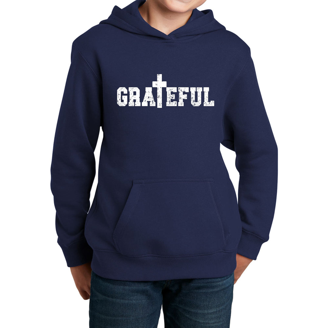 Youth Long Sleeve Hoodie Grateful Print - Youth | Hoodies