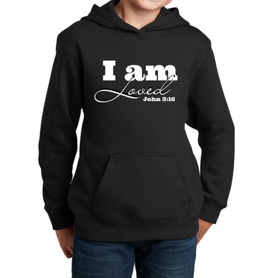 Youth Long Sleeve Hoodie i Am Loved - John 3:16 Illustration - Youth | Hoodies