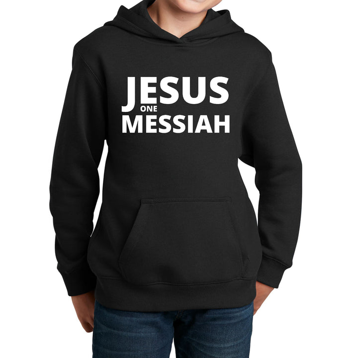 Youth Long Sleeve Hoodie Jesus One Messiah - Youth | Hoodies