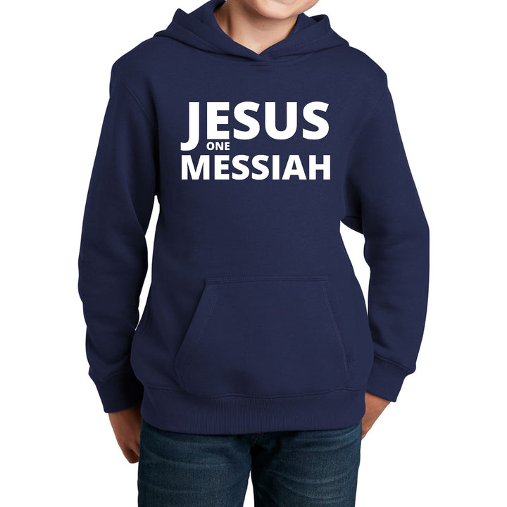 Youth Long Sleeve Hoodie Jesus One Messiah - Youth | Hoodies