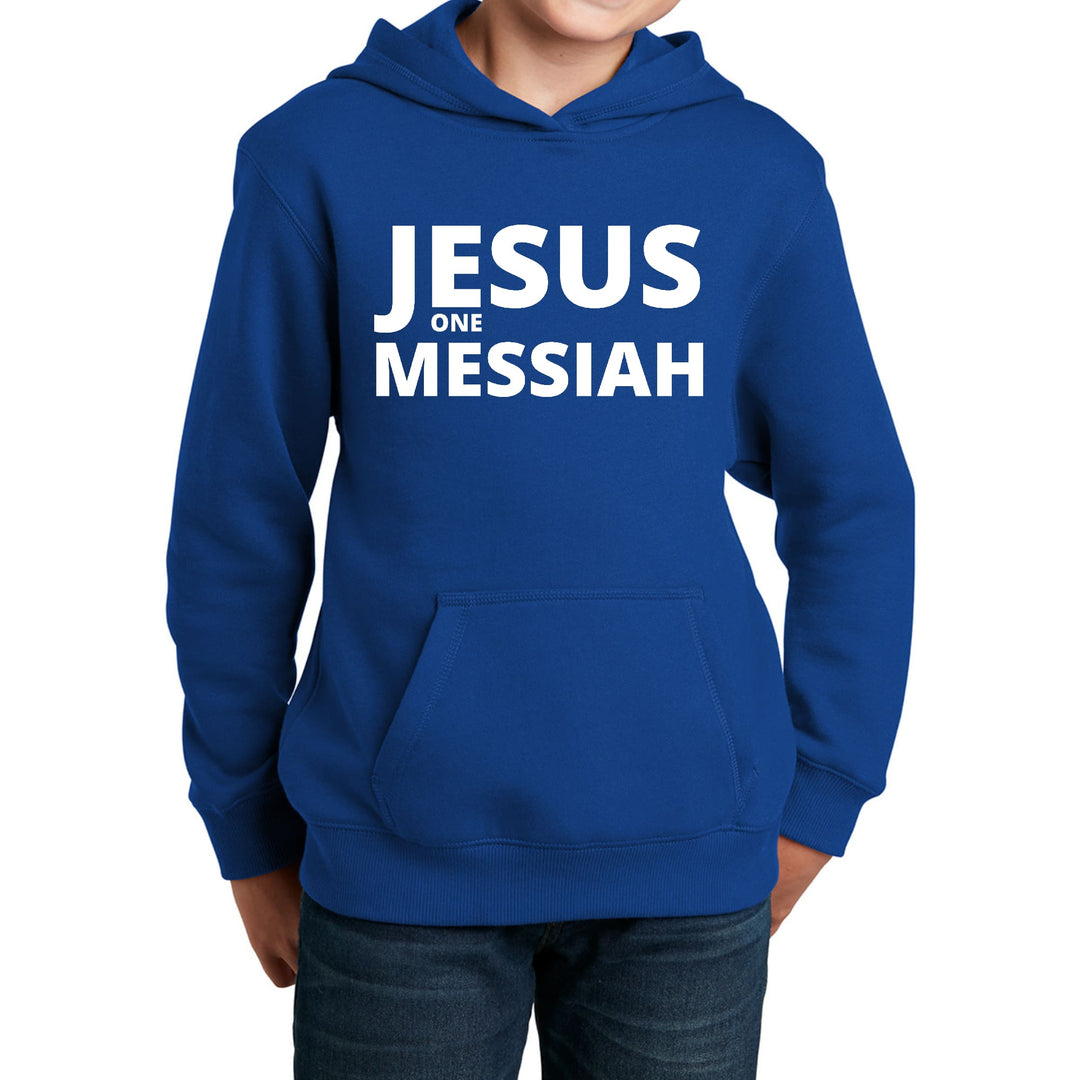 Youth Long Sleeve Hoodie Jesus One Messiah - Youth | Hoodies