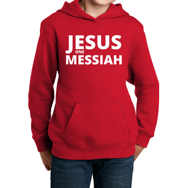 Youth Long Sleeve Hoodie Jesus One Messiah - Youth | Hoodies