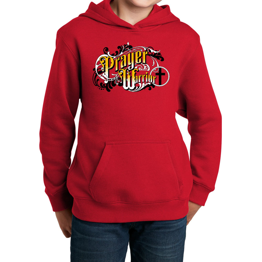 Youth Long Sleeve Hoodie Prayer Warrior Victorian Style Illustration