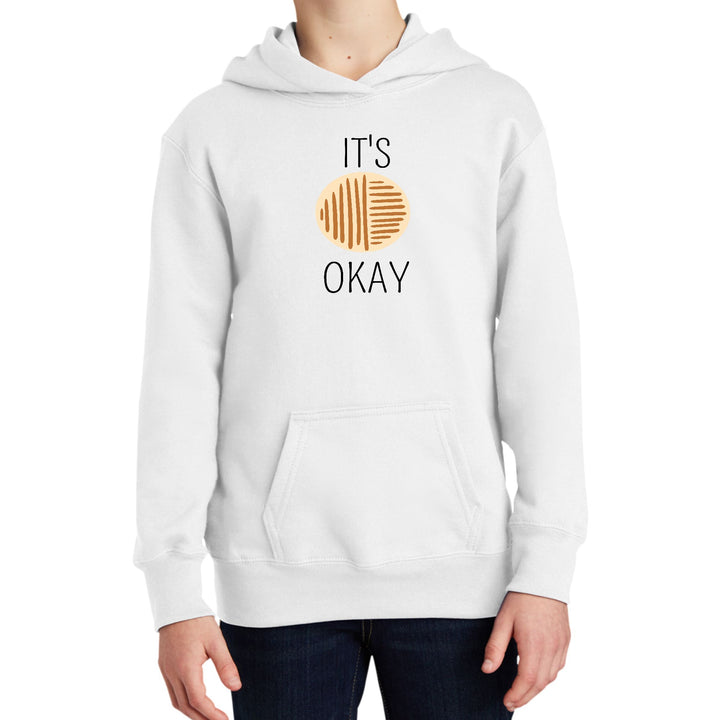 Youth Long Sleeve Hoodie Say it Soul its Okay Black and Brown Line - Youth