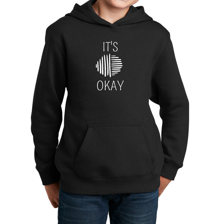 Youth Long Sleeve Hoodie Say it Soul its Okay White Line Art - Youth | Hoodies