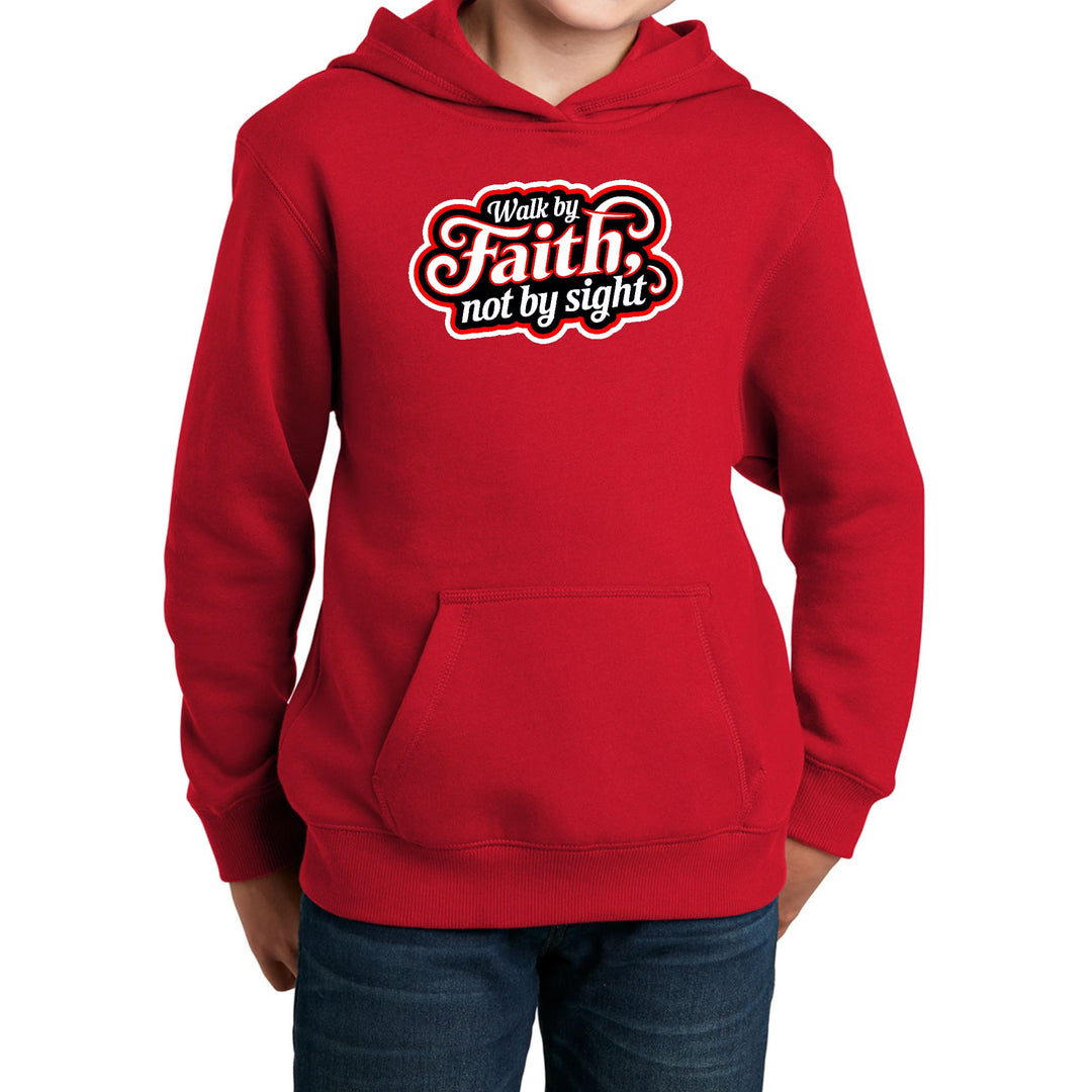 Youth Long Sleeve Hoodie Walk by Faith not by Sight - Youth | Hoodies