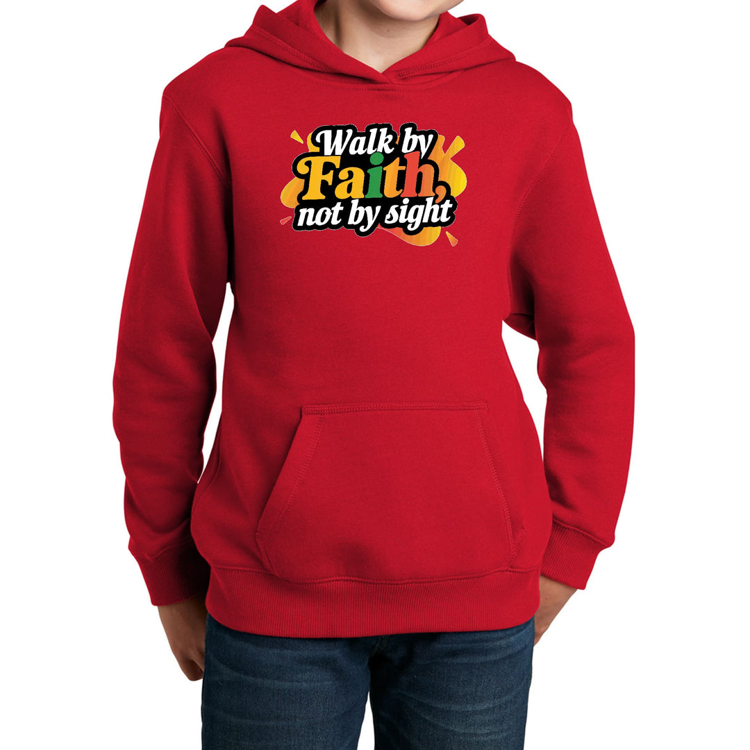 Youth Long Sleeve Hoodie Walk by Faith not by Sight - Youth | Hoodies