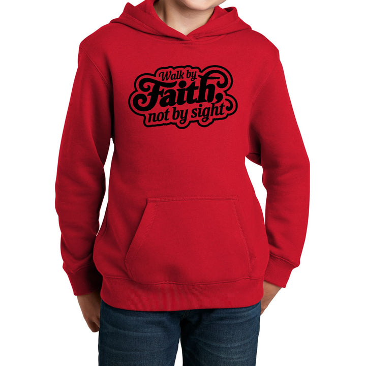 Youth Long Sleeve Hoodie Walk by Faith not by Sight - Youth | Hoodies