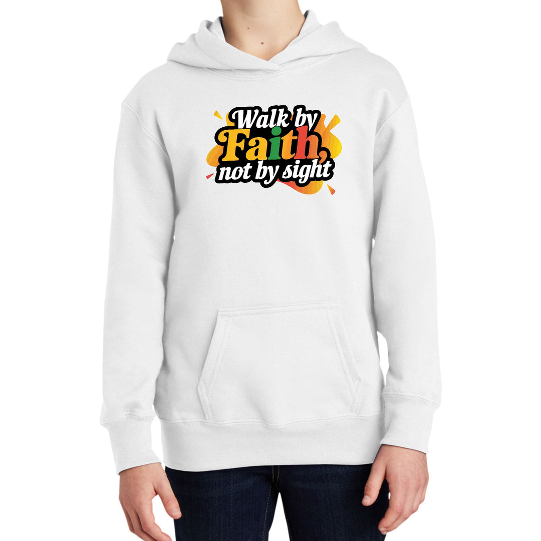 Youth Long Sleeve Hoodie Walk by Faith not by Sight - Youth | Hoodies