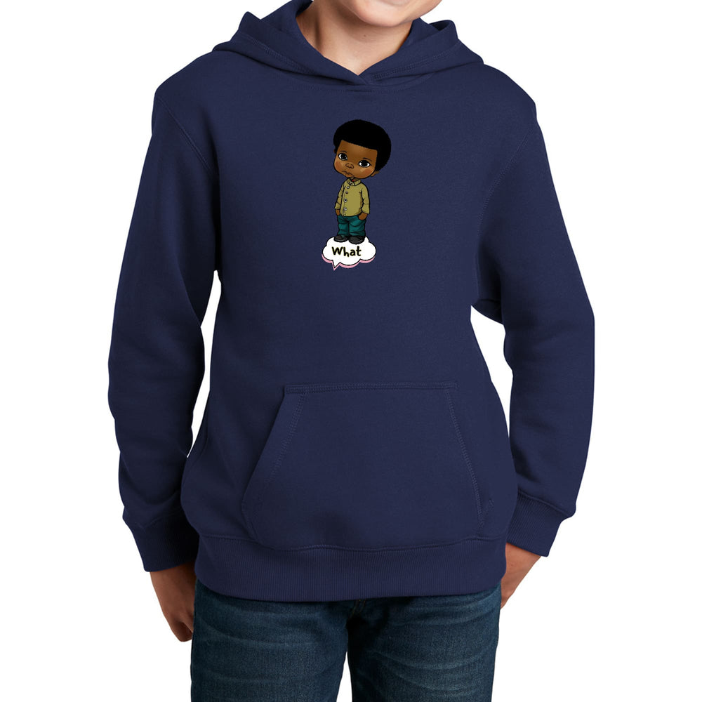 Youth Long Sleeve Hoodie What African American Boy Illustration Art - Youth