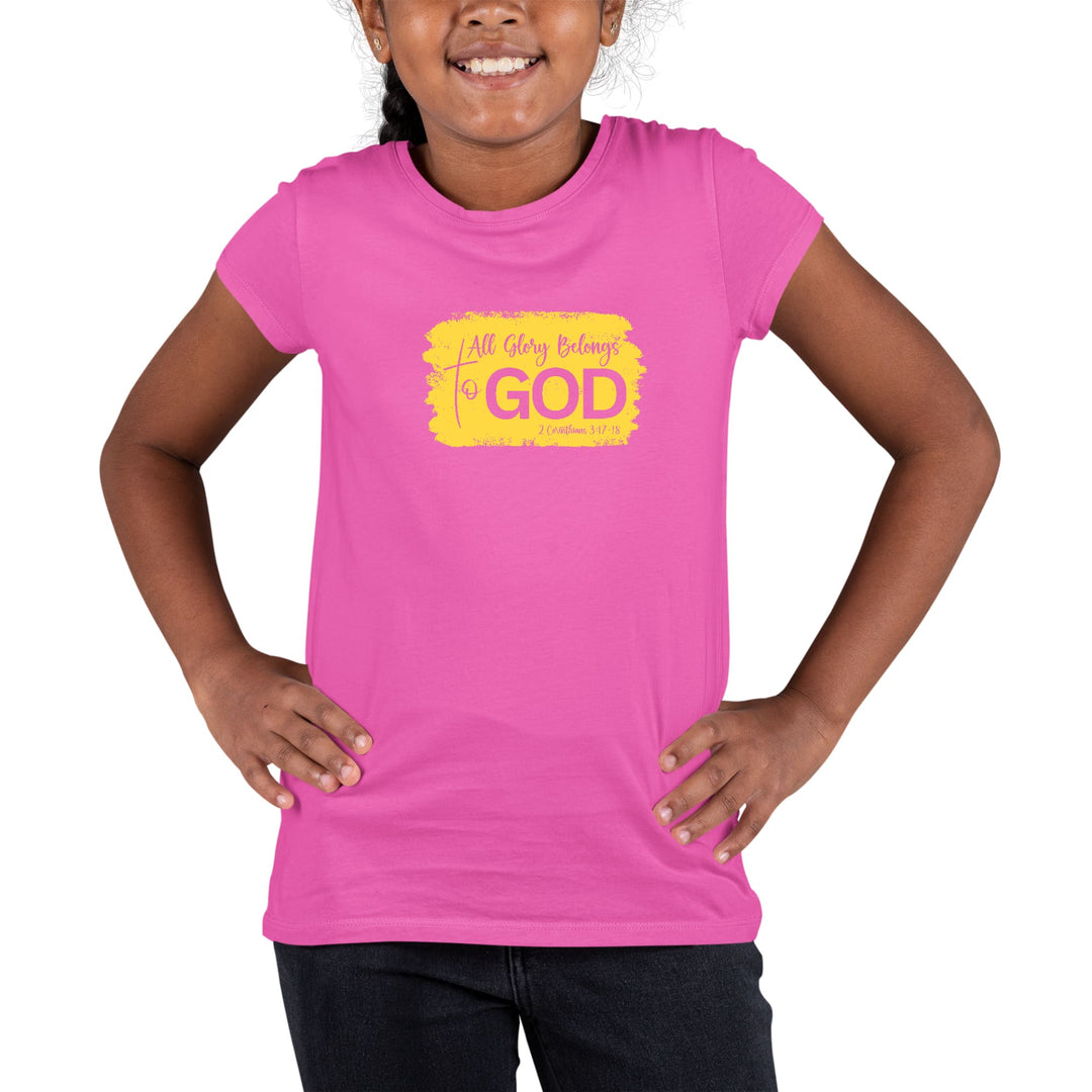 Youth Short Sleeve Graphic T-shirt All Glory Belongs to God Christian - Girls