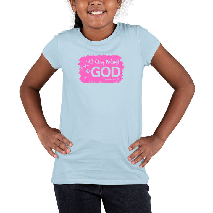 Youth Short Sleeve Graphic T-shirt All Glory Belongs to God Christian - Girls