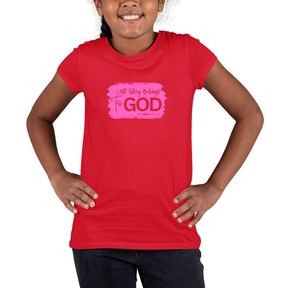 Youth Short Sleeve Graphic T-shirt All Glory Belongs to God Christian - Girls