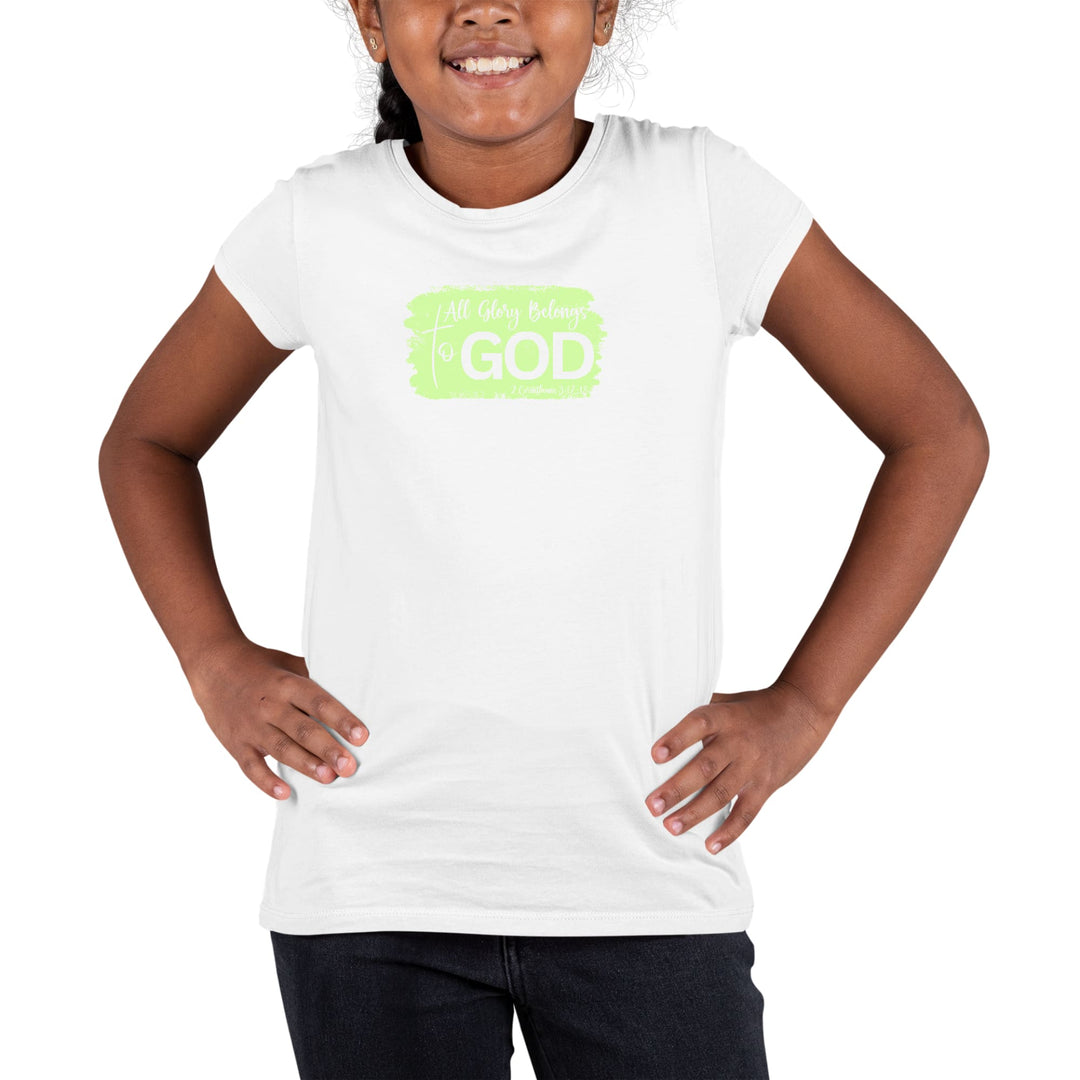 Youth Short Sleeve Graphic T-shirt All Glory Belongs to God Christian - Girls