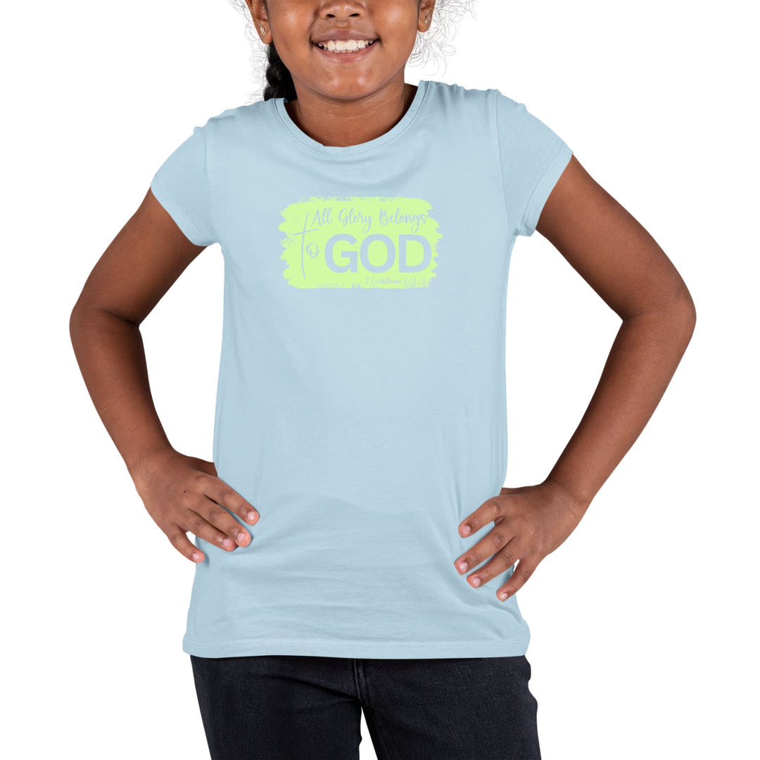 Youth Short Sleeve Graphic T-shirt All Glory Belongs to God Christian - Girls