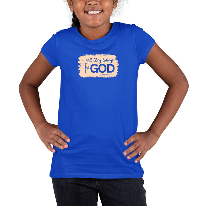 Youth Short Sleeve Graphic T-shirt All Glory Belongs to God Christian - Girls