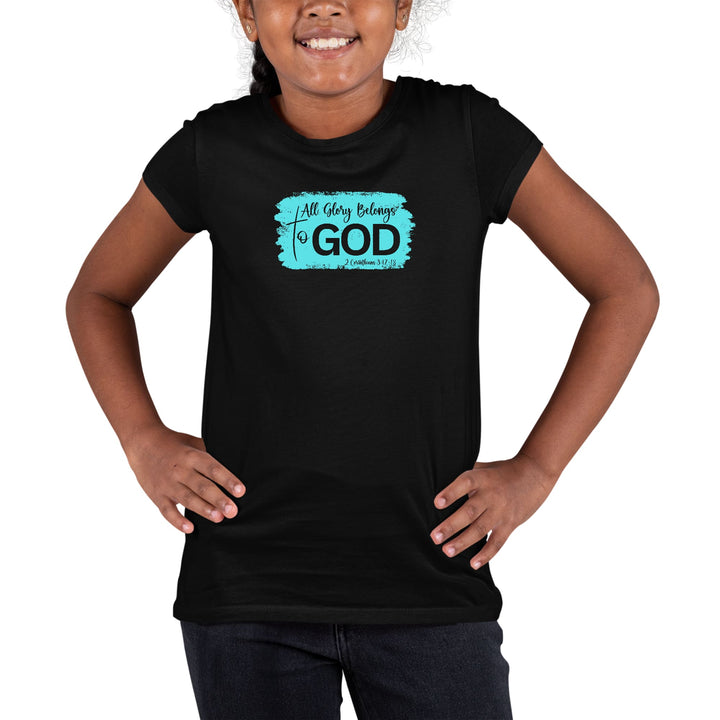 Youth Short Sleeve Graphic T-shirt All Glory Belongs to God Christian - Girls