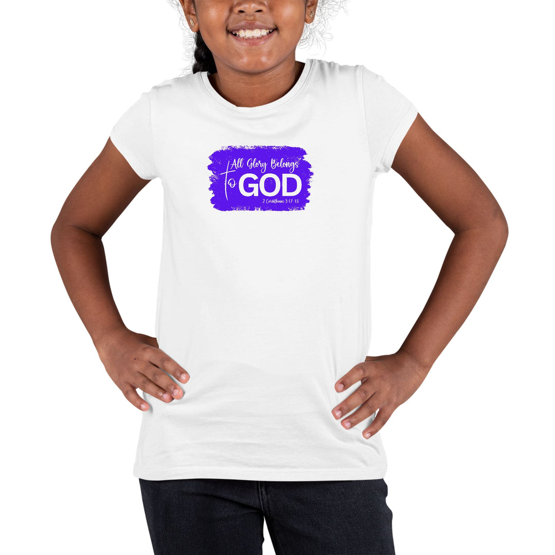 Youth Short Sleeve Graphic T-shirt All Glory Belongs to God Christian - Girls