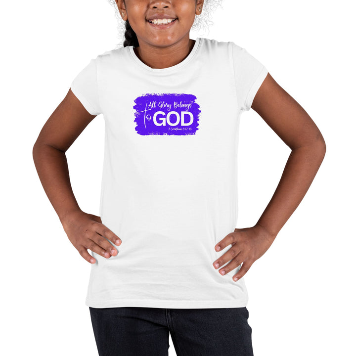 Youth Short Sleeve Graphic T-shirt All Glory Belongs To God Christian - Girls