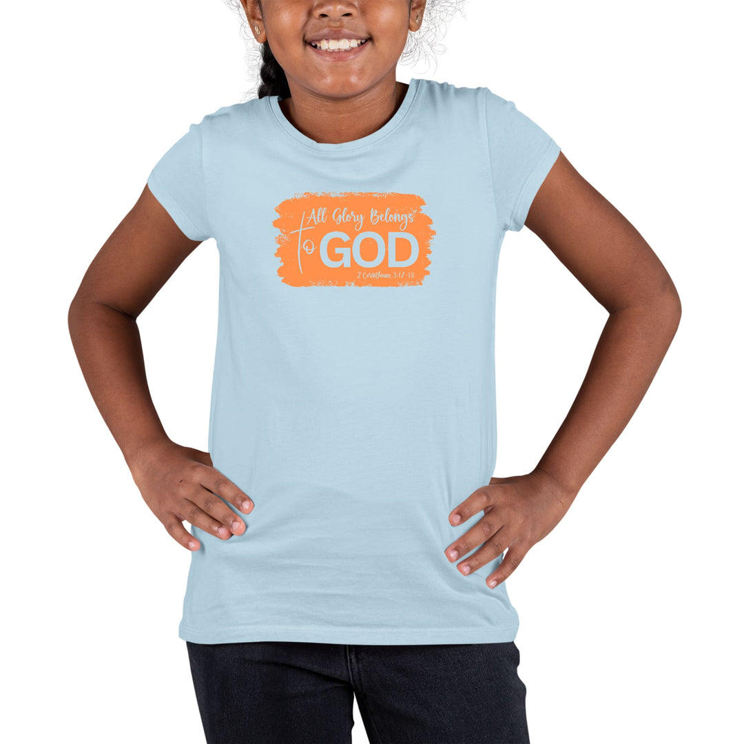 Youth Short Sleeve Graphic T-shirt All Glory Belongs to God Christian - Girls