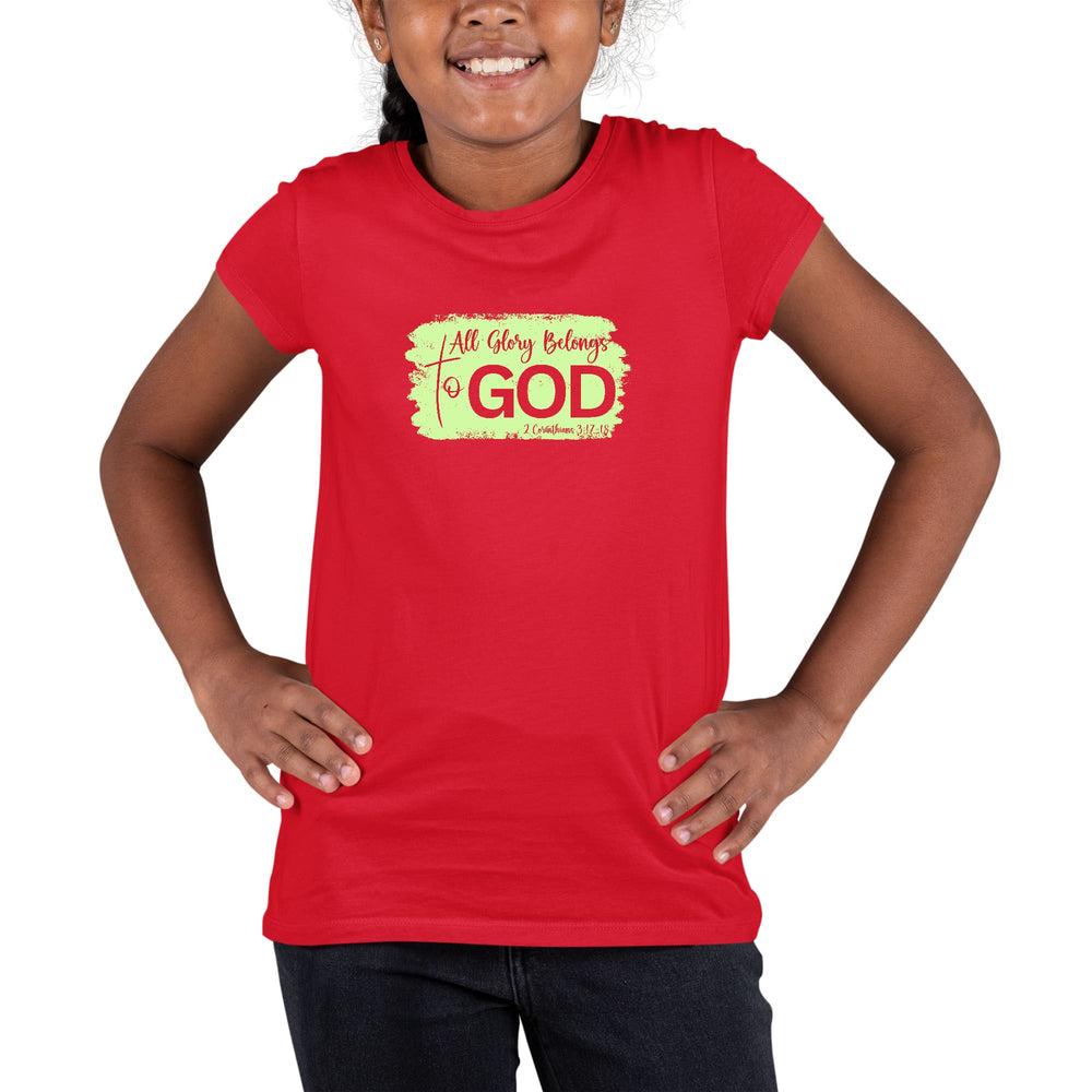 Youth Short Sleeve Graphic T-shirt All Glory Belongs to God Christian - Girls