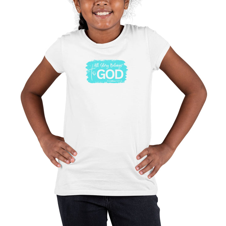 Youth Short Sleeve Graphic T-shirt All Glory Belongs to God Christian - Girls