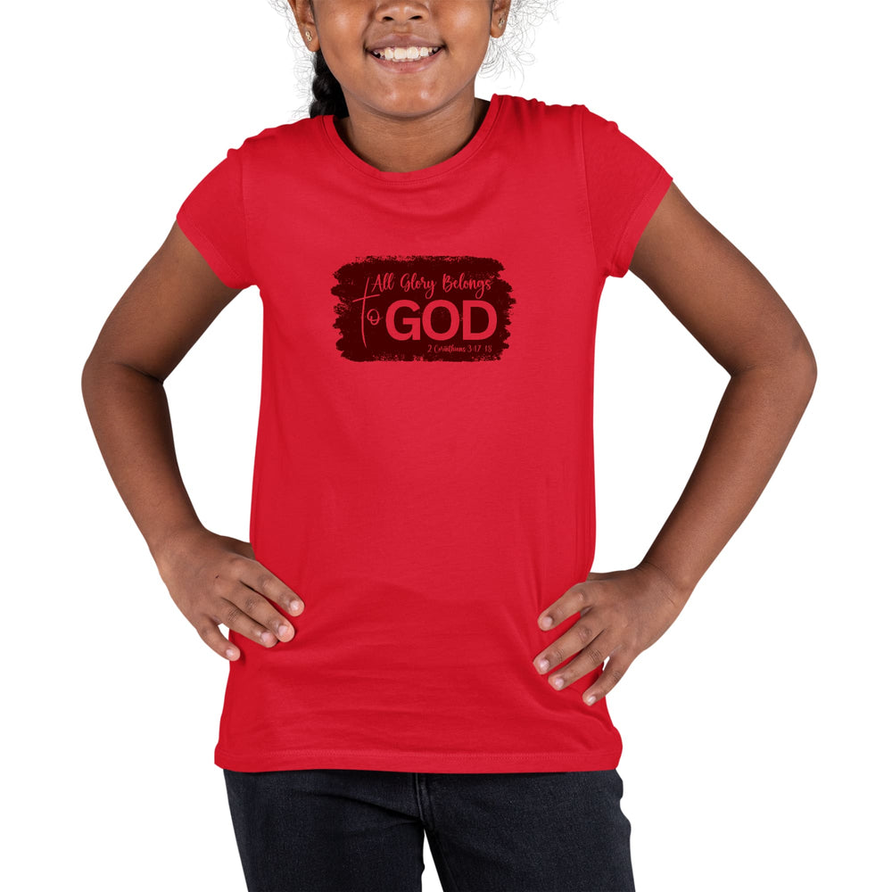 Youth Short Sleeve Graphic T-shirt All Glory Belongs To God Christian - Girls