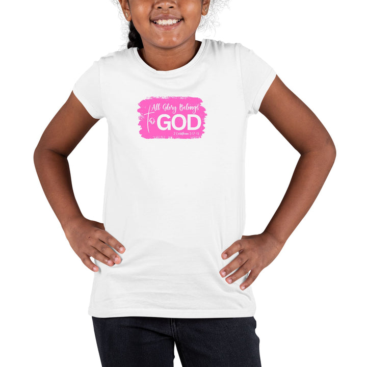 Youth Short Sleeve Graphic T-shirt All Glory Belongs to God Christian - Girls