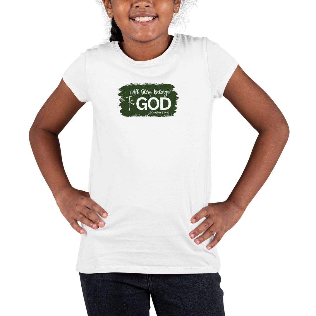 Youth Short Sleeve Graphic T-shirt All Glory Belongs To God Dark - Girls